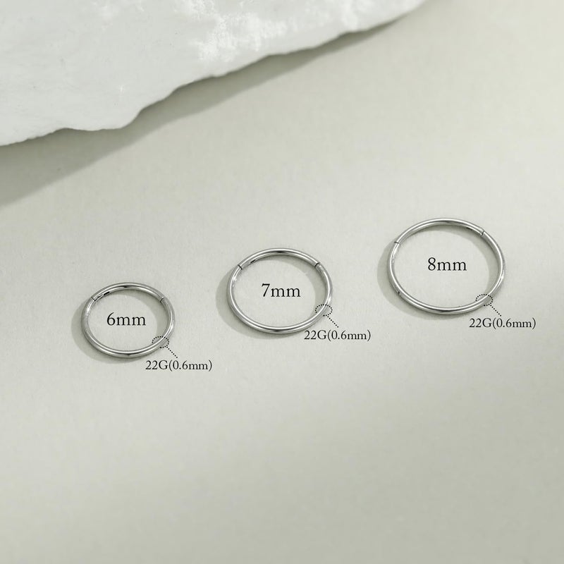 FUNLMO Store 316L Surgical Steel Hinged Segment Nose Ring Hoop for Nose Septum Cartilage Helix Tragus Conch Rook Daith Lobe Lip Piercings 1 Pc - Image 3